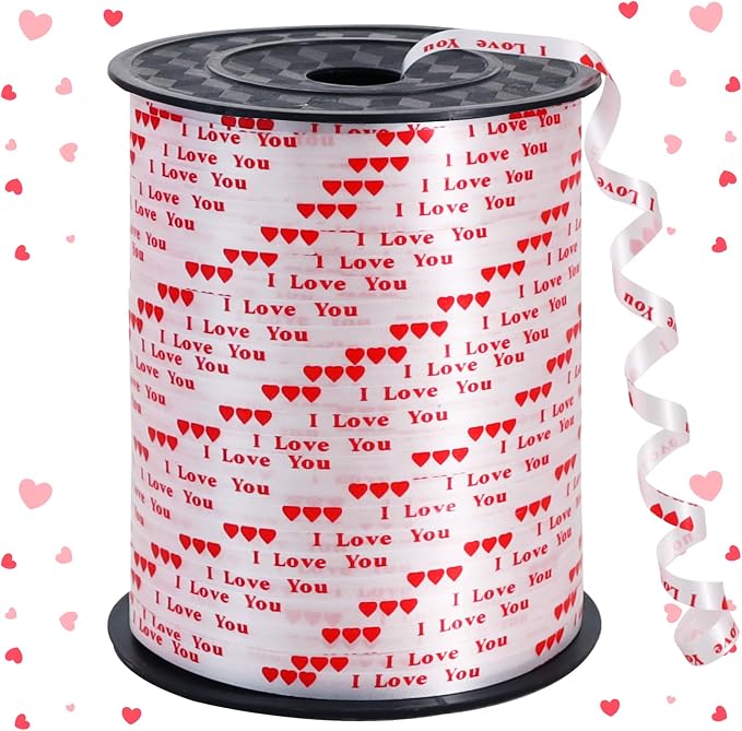BEISHIDA Valentine Ribbon, Balloon String Printed I Love You 500 Yards by Beishida