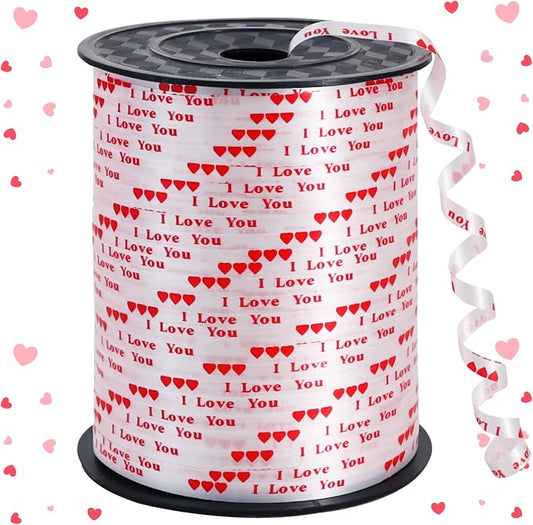BEISHIDA Valentine Ribbon, Balloon String Printed I Love You 500 Yards by Beishida