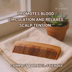 Neem wooden comb for women hair growth | Kacchi herb treated neem wood comb Wet or Dry Curly, Thin, Thick, Wavy, or Straight Hair - Natural Wood Comb for Women & Men (Wide Tooth)