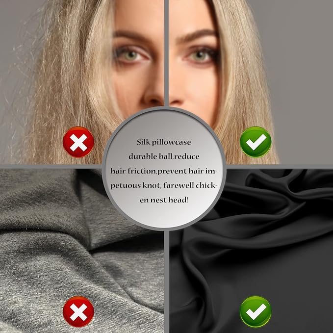 Silk Pillowcase for Hair and Skin,Soft,Breathable and Sliky 100% Queen Silk Pillow Case Set of 2,Both Sides Natural Mulberry Silk Pillowcases with Hidden Zipper(Queen Size 20"X 30",2pcs)