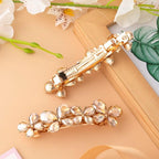 Joez Wonderful Rhinestone Hair Clips, Bridal Hair Accessories for Women, Sparkly Crystal Hair Pins, Fancy Hair Barrettes for Wedding, Bride, Long Hair (Champagne Butterfly, 1 Pcs)