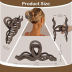 Large Wave Claw Clips for Thick Hair, 5-Pack 5.5“ Non-Slip Matte Hair Clips for Women, Big Hair Clips for Thick Hair (Ombré)