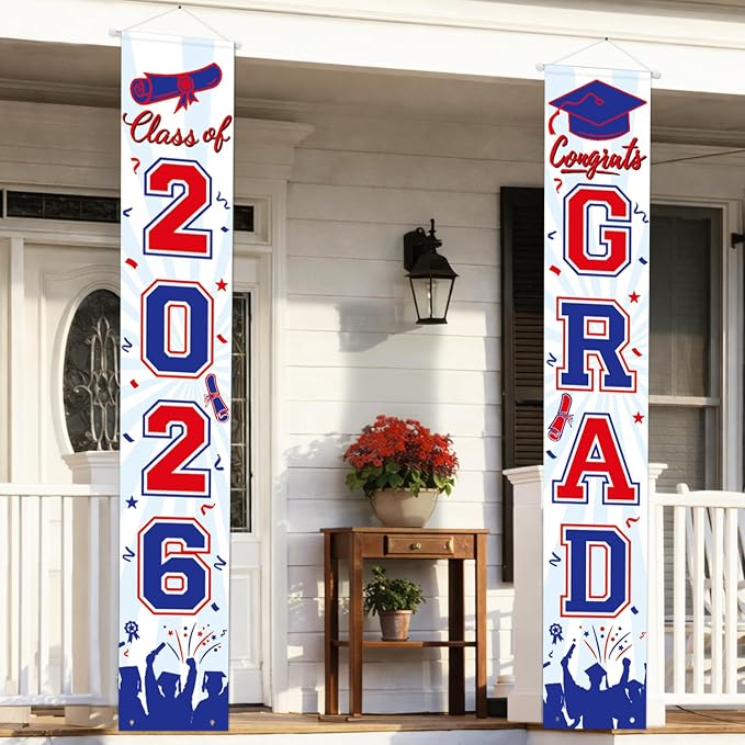 Graduation Decorations 2026 Porch Banner, Graduation Banner Class of 2026 by LINHAXM