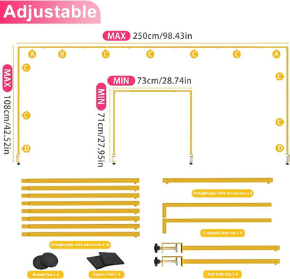 Over Table Rod Stand with Clamp 2 Pack Gold Table Arch Banner Stand | - Image 2