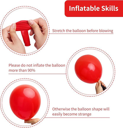RUBFAC Red Balloons 129pcs Different Sizes 18 12 10 5 Inch - Image 3