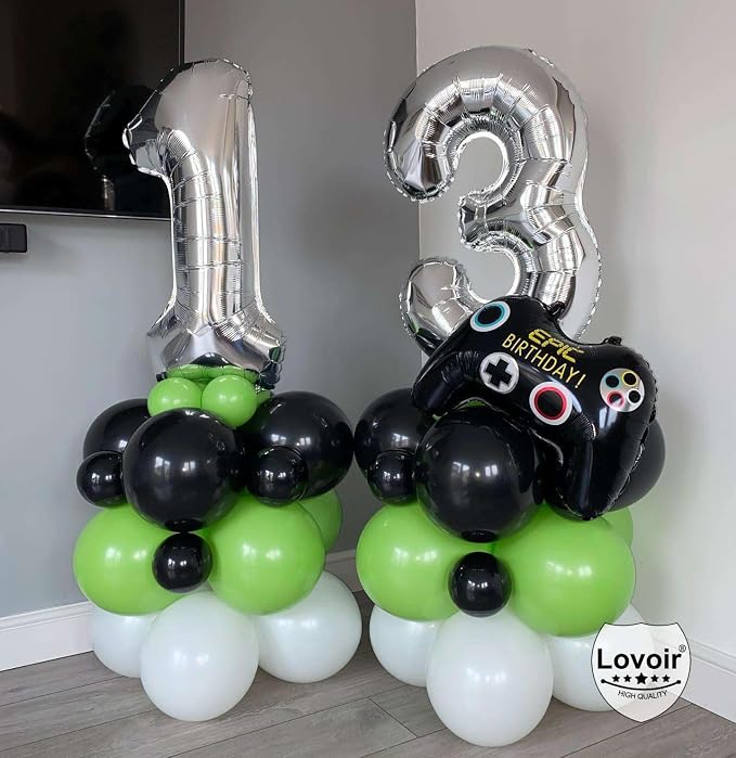 Silver 13 Number Balloons, 40 Inch Giant Number 13 Balloons Foil Mylar Helium - Image 6
