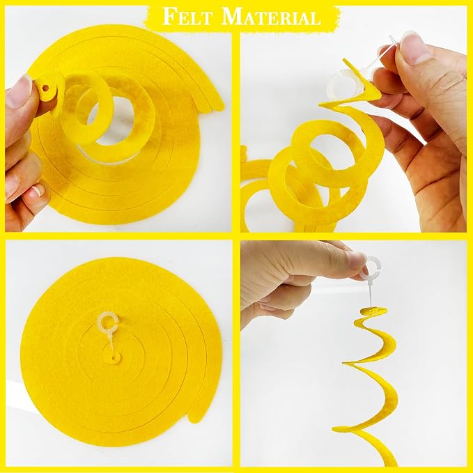 36 Pcs Fall Hanging Swirl Decorations Brown Burgundy Orange Yellow Felt Swirl - Image 3