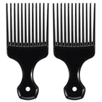 SIMPOR 2 Pcs Hair Pick Comb Wide Tooth Lift for Hair Styling Detangling Plastic Afro Comb for Women Men