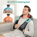 Nekteck Shiatsu Neck and Back Massager with Soothing Heat, Electric Deep Tissue 3D Kneading Massage Pillow for Shoulder Leg Full Body Muscle Pain Relief, Car Office and Home Use