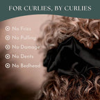 Silk Scrunchies Ponytail Holders – Oversized Mulberry Silk Scrunchies – Extra Large No Damage Hair Ties for Curly, Thick, and Thin - Hair Accessories for Women – Black & White, XL By Curlfriend