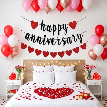 Happy Anniversary Banner, Glitter Paper and Cardstock, 6 ft Banner - Image 3