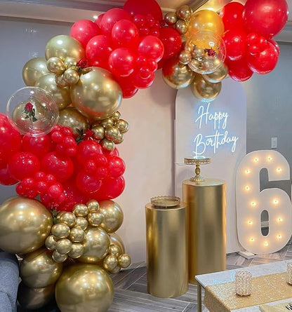 Red and Gold Balloon Arch Kit, ADOINBY 140Pcs Gold Balloon Red Balloon Confetti - Image 4