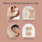 Kitsch Satin Pillowcase, Softer Than Silk Pillow Cases King, Cooling Pillow Covers, Satin Pillowcase with Zipper for Hair, Skin & Quality Sleep, Wrinkle-Free & Smooth, King Size 19"x36", Champagne