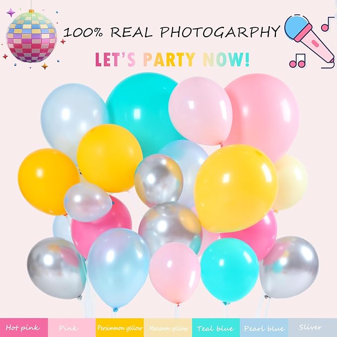 Music Fans Birthday Decoration, Laser Star, Disco Mylar Balloon - Image 5