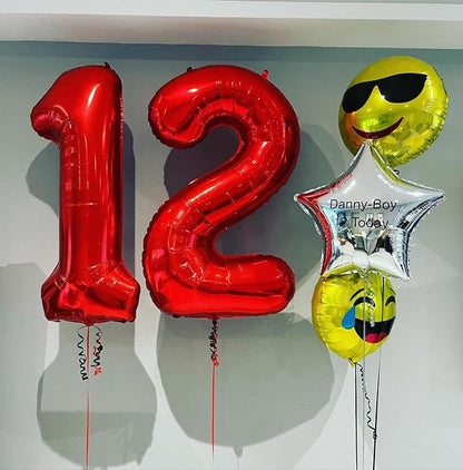 40 Inch Red 10 Number Balloons Giant 10 Balloons Red Birthday 10 Balloons 10th - Image 5
