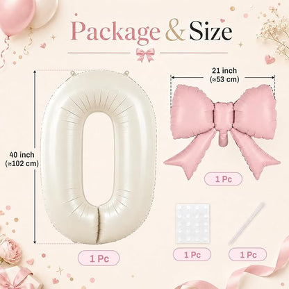 40 Inch Cream Number Balloons 0-9 - Image 2