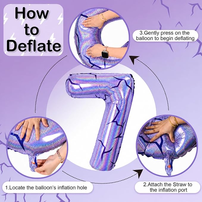 40 Inch Purple Kpop Number 7 Balloon - Image 9
