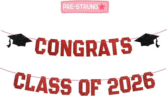 Pre-Strung Congrats Banner for Graduation by Unknown