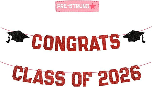 Pre-Strung Congrats Banner for Graduation by Unknown