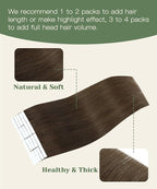 SURNEL Invisi Edge Tape in Hair Extensions #4 Chocolate Brown Injected Tape in Extensions Human Hair 16 Inch 20 Pcs 35g(#4,16)