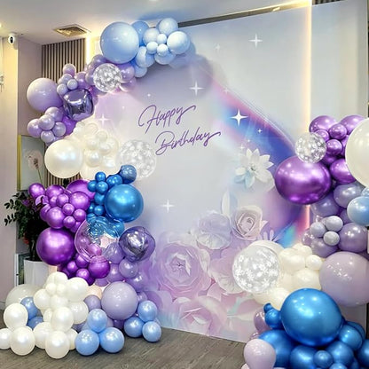 167Pcs Purple Blue Balloons Garland Arch Kit - Image 5