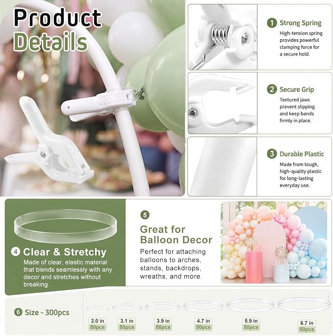 316 Pcs Balloon Arch Clip Set - Image 3