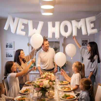 White NEW HOME Letter Balloon for Housewarming Party Decoraction, 16 inch Matte - Image 6