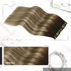 Moresoo Real Hair Extensions Clip in Human Hair Dark Brown to Light Brown Balayage Clip Extensions Medium Blonde Hair Extensions Real Human Hair Clip ins Straight Hair 7 Pcs 120G 20 Inch
