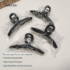 5 Inch Hair Claw Clips Extra Large No Slip Big Matte Jaw Clip for Long Curly Thick Hair Women, 4 Pack Black