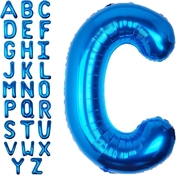 40 Inch Blue Letter C Balloon Big Foil Helium Letter Balloons A-Z | Giant Large by SULALABOO