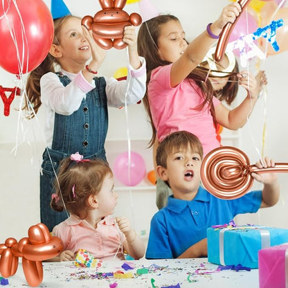 260 Metallic Champagne Gold Long Balloons - Image 6