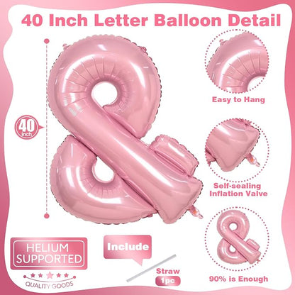 40 Inch Pastel Pink Letter Balloons, Baby Pink Giant Custom Foil Alphabet - Image 2