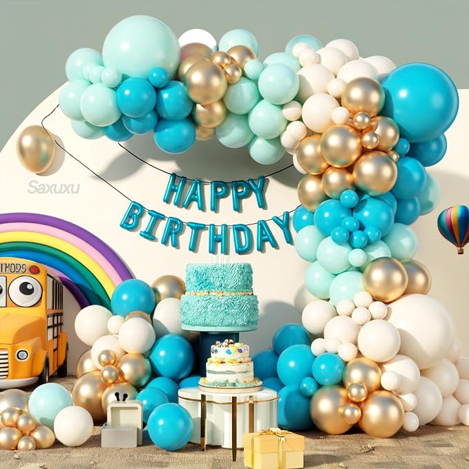Teal Balloons Arch Kit, Teal Green Balloon Garland Arch Kit, Macaron Teal Blue - Image 7