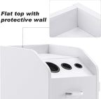 BarberPub Beauty Salon Trolley Storage Cart Hair Dryer Holder Stylist Equipment with Lockable Rolling Wheels, Drawer (White)