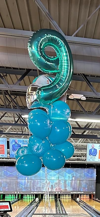 9 Balloon Numbers Party Decorations, 40In Blue-green Balloons - Image 2