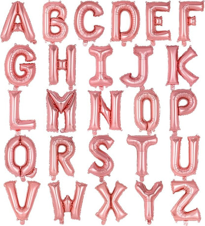 26 Pcs Rose Gold Letter Balloons, 16 Inch Foil Alphabet Letter Balloons by YOTHORN