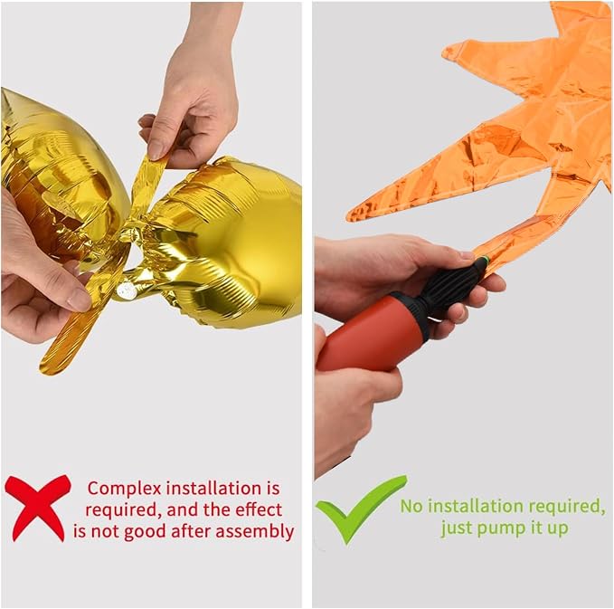 TONIFUL 8 Pcs Blue Orange Explosion Star Foil Balloon Party Decoration | 22 - Image 3