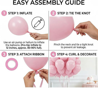 40pcs Light Pink Balloons 12 Inch, Matte Pastel Baby Pink Balloons | Latex - Image 5