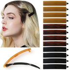 12pcs Hair Barrettes Set for Women and Girls, Hair Clips for Thick Thin Fine Hair, Non-metal Hair Accessories, Non-Slip Grip Handmade Snap Hairpin, BPA Free