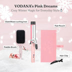 VODANA Multipurpose Silicone Pad - Heat-Resistant Rest & Travel Pouch for Hair Styling Irons, Includes Cord Organizer, 10x5 Inch (Pink)