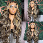 13x6 Body Wave Lace Front Wigs Human Hair 180% Density FB/27 Balayage Highlight Lace Front Wig Human Hair 24 Inch HD Lace Frontal Wigs Glueless Wigs Balayage Wig
