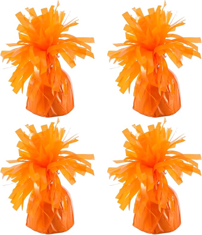4 Pcs Orange Metallic Balloon Weights Holder Anchors Balloon Holder Weights by ZCYSRLQIN
