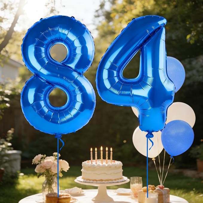 40 Inch Number 84 Balloons for 84th Birthday Party Decorations, 0-100 Dark Blue - Image 3