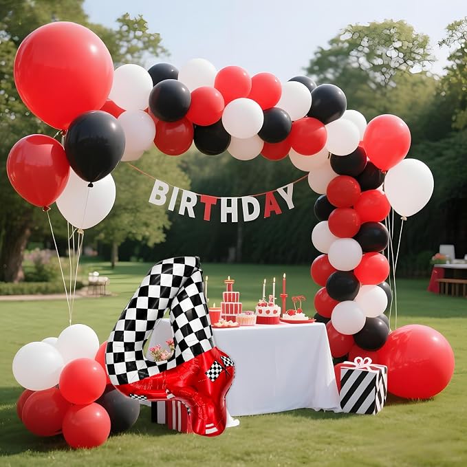 1 pack racing theme 40-inch digital foil balloon, featuring black and white - Image 4