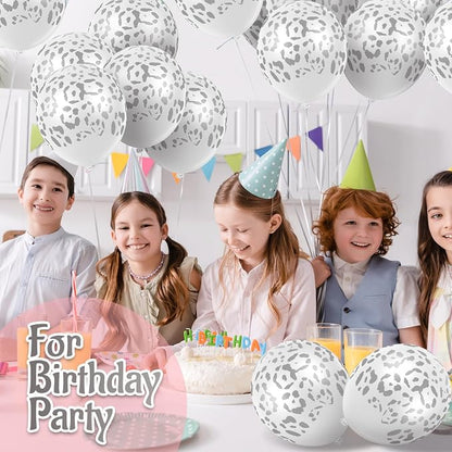 Gejoy 36 Pcs Cheetah Balloons Silver Leopard Print Balloons 12 Inch Spots Latex - Image 6
