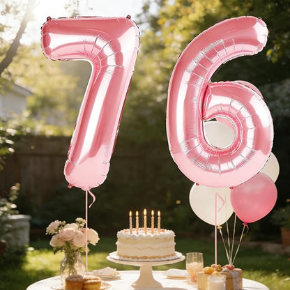 40 Inch Number 76 Balloons for 76th Birthday Party Decorations, 0-100 Jewelry - Image 3