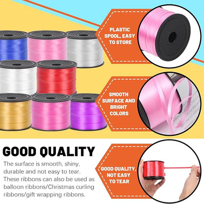 Tanstic 9Pcs Curling Ribbon Set, 800 Yards Total Assorted Colors Wrapping - Image 3