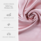 Fishers Finery 19mm 100% Pure Mulberry Silk Pillowcase, Quality Tested (English Rose, K)