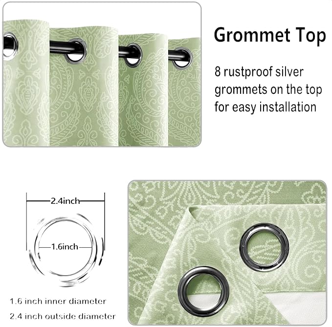 DWCN Ombre Room Darkening Blackout Curtains - Image 4