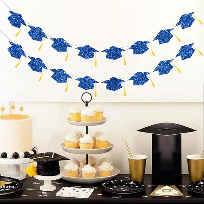 Graduation Decorations Class of 2026 Blue Graduation Cap Banner - Image 5